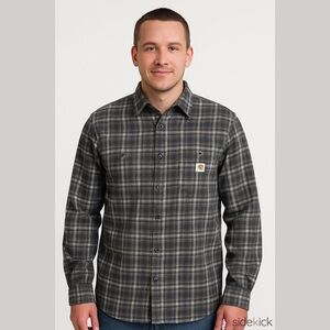 Carhartt Rugged Flex Relaxed Fit Lightweight Long Sleeve Plaid, XXL.